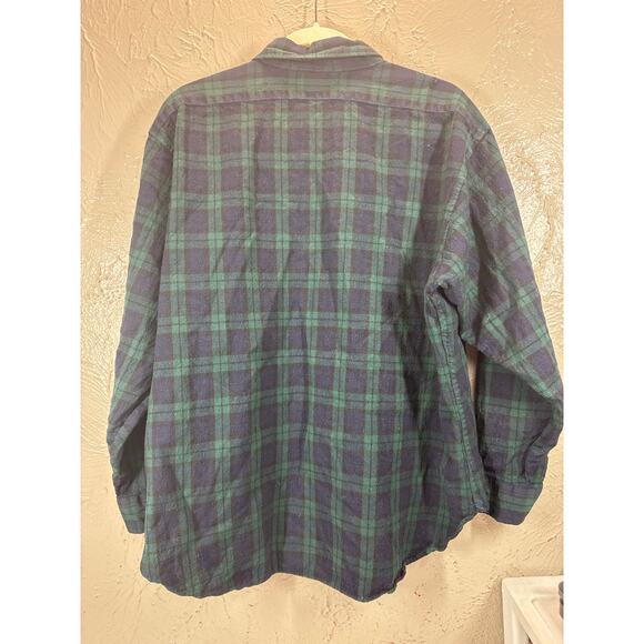 Vintage Pendleton Shirt 1980's Mens Green Blue Wool Tartan USA Made Size XXL - Picture 2 of 7